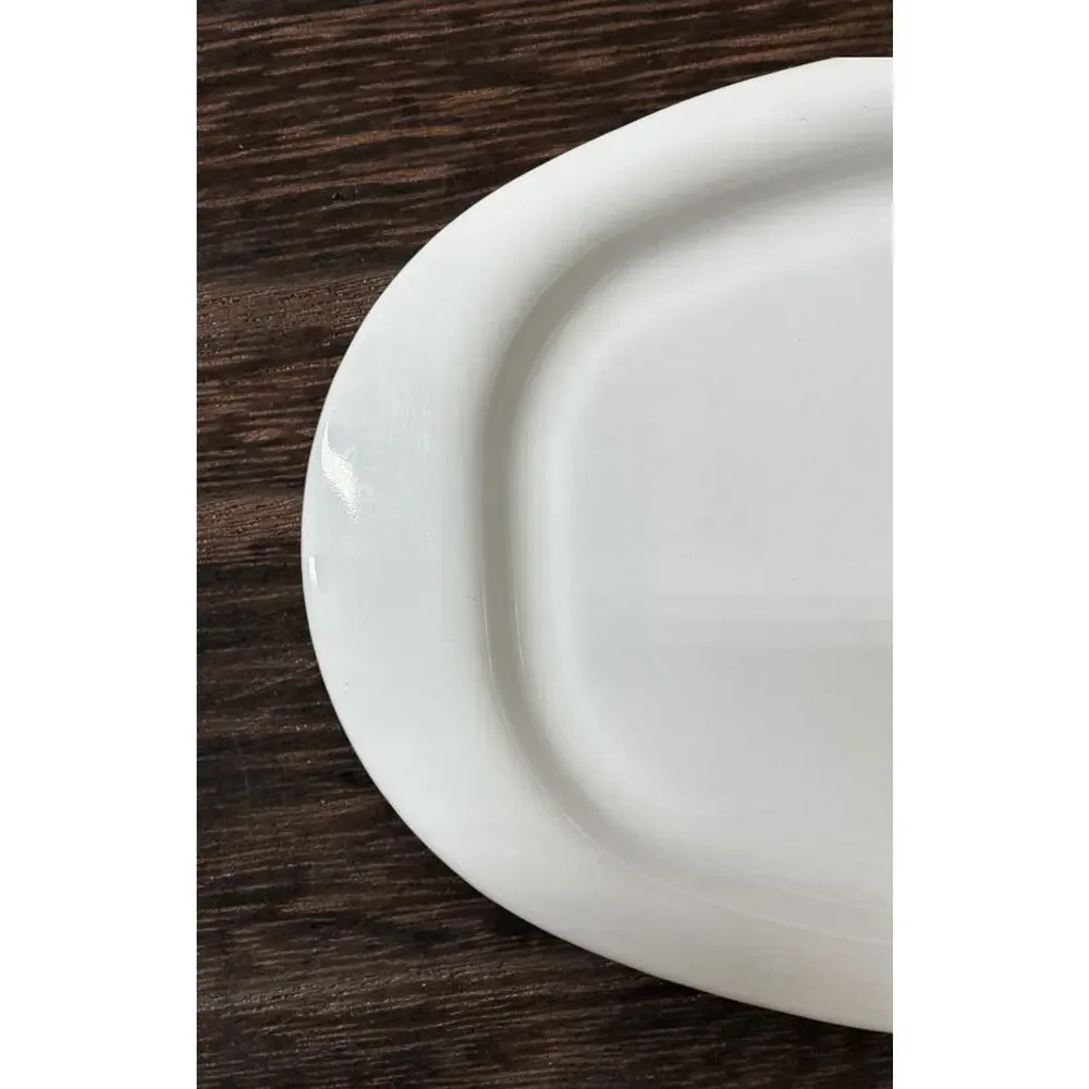 Vtg Corning Microwave Browning Grill White Oval Platter Cookware 16.5